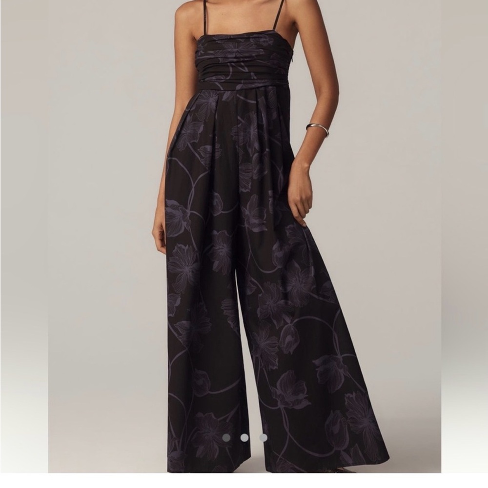 Hutch Black and Purple Floral Jumpsuit